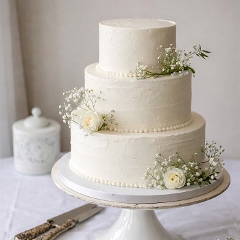 white wedding cake
