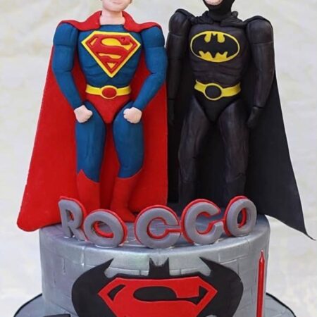 superman batman cake