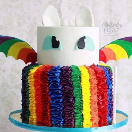 rainbow light fury cake