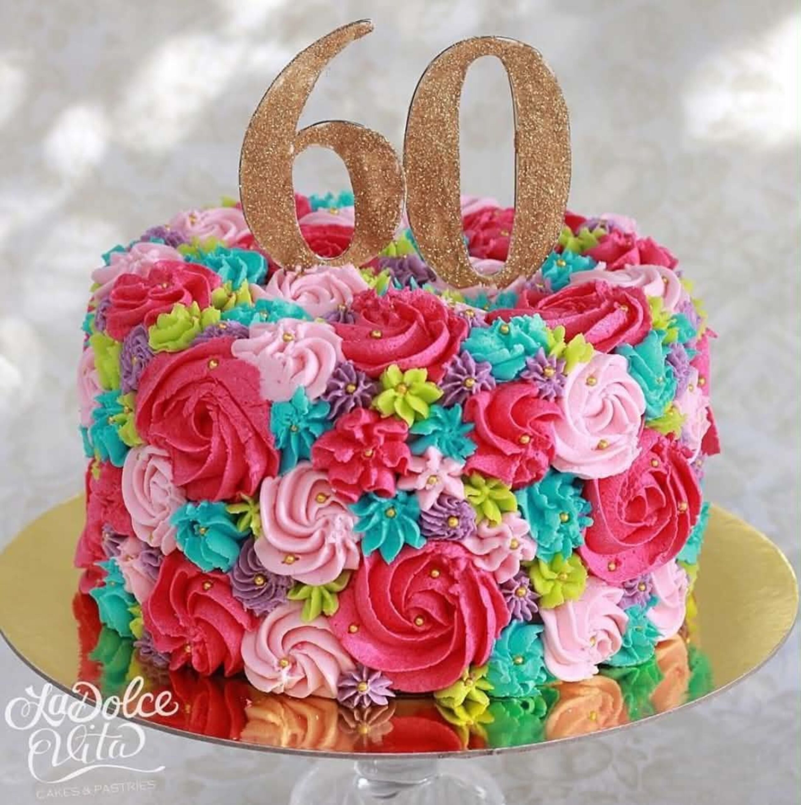 vibrant buttercream cake