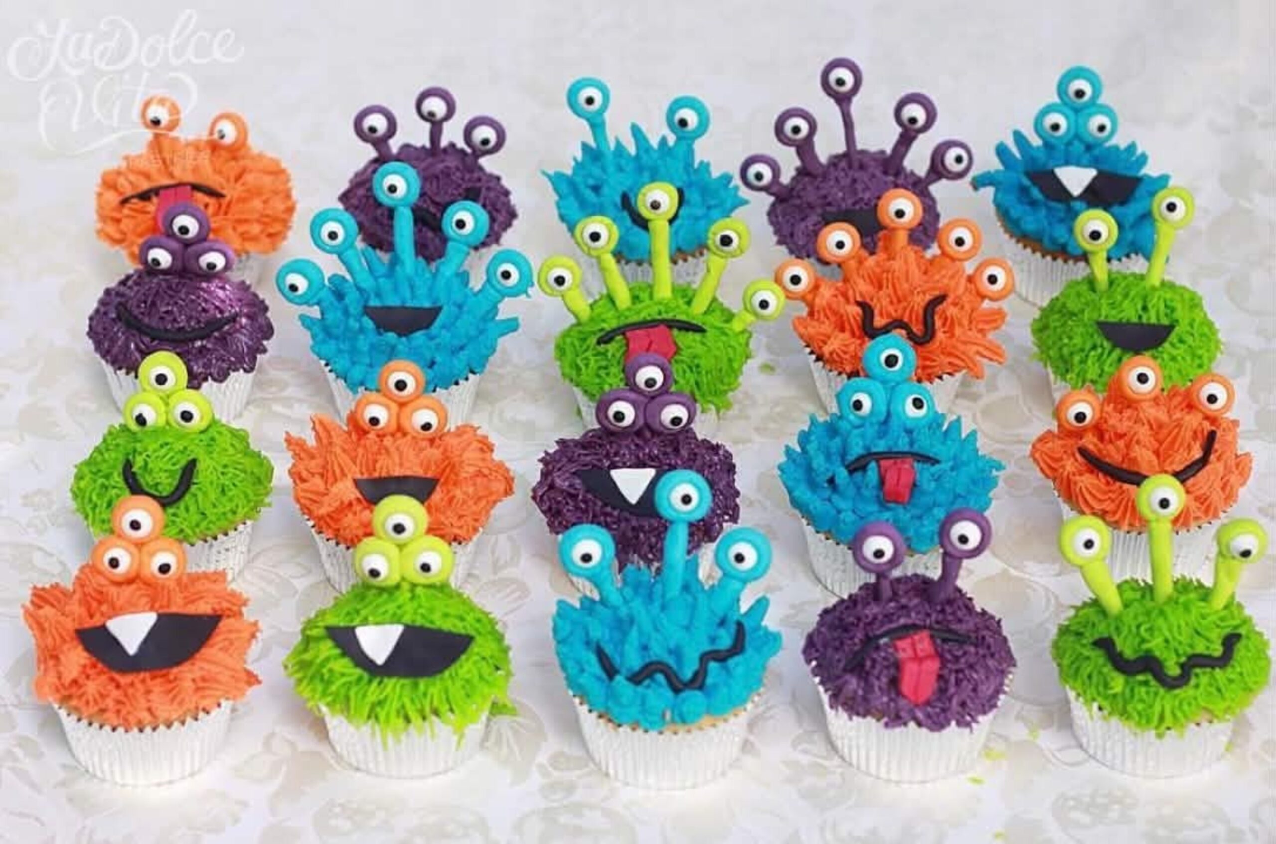 monster buttercream cupcakes
