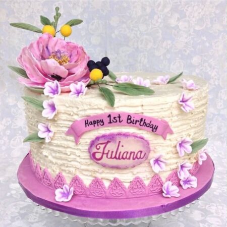 shabby chic sugar flowers cake