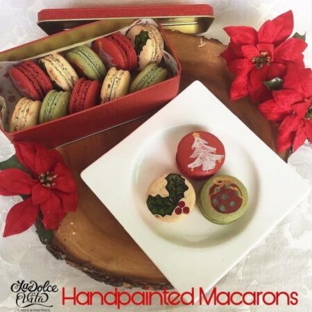 handpainted french macarons