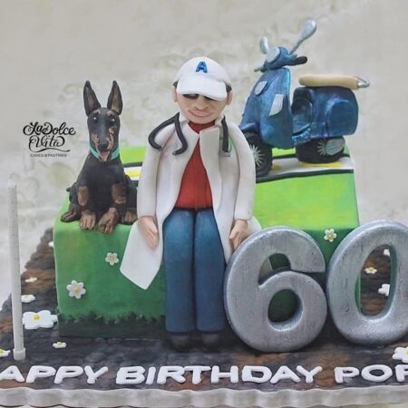 doctor with vespa cake