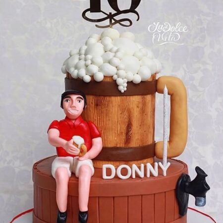 40th birthday beer tap cake