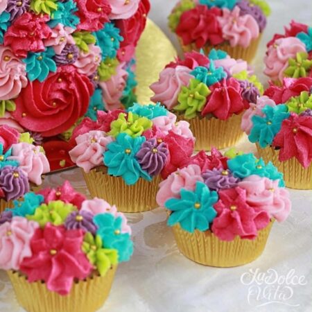 vibrant buttercream cupcakes