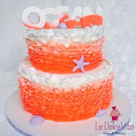 ombre peach cake