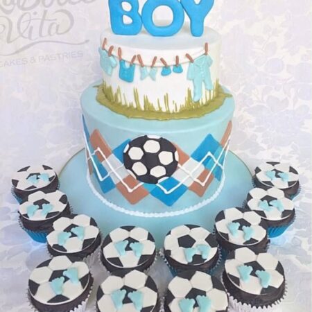 soccer baby shower cake
