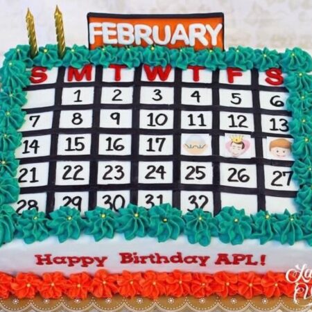calendar buttercream cake
